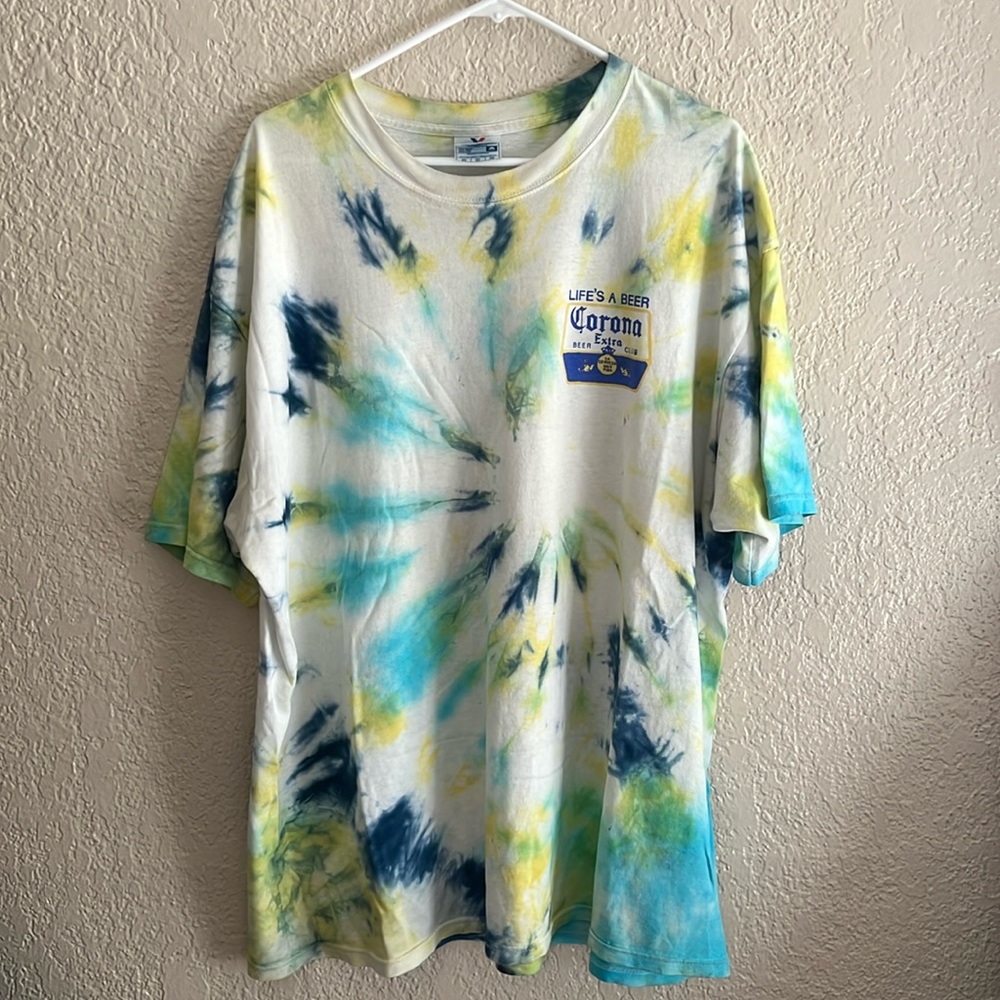 Vintage 90s corona tee tie dye rare find size XXL